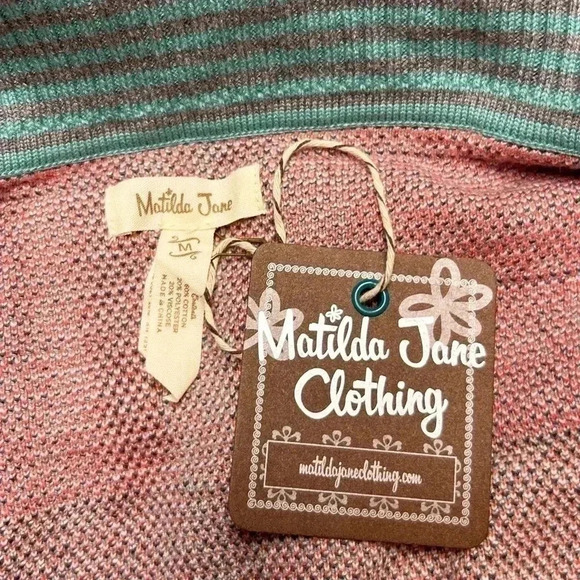 Matilda Jane Fall Plaid Long Open Front Cardigan Sweater M NWT - Picture 5 of 9